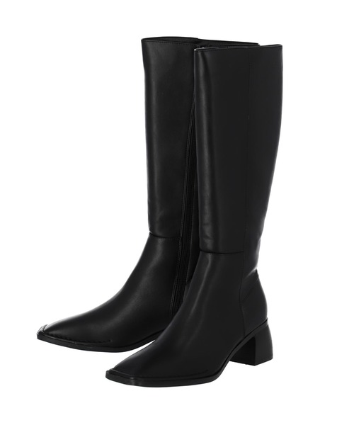 Settimissimo（セッティミッシモ）の「スクエアートゥロングブーツ（ブーツ・レディース・ブラック/ベージュ・S/M/L）」の7枚目の写真