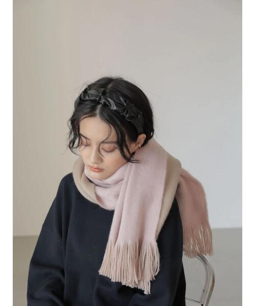 AMERICAN HOLIC（アメリカンホリック）の「リバーシブルラッセルストール（マフラー・レディース・ピンク/イエロー/アイボリー・FREE）」の10枚目の写真