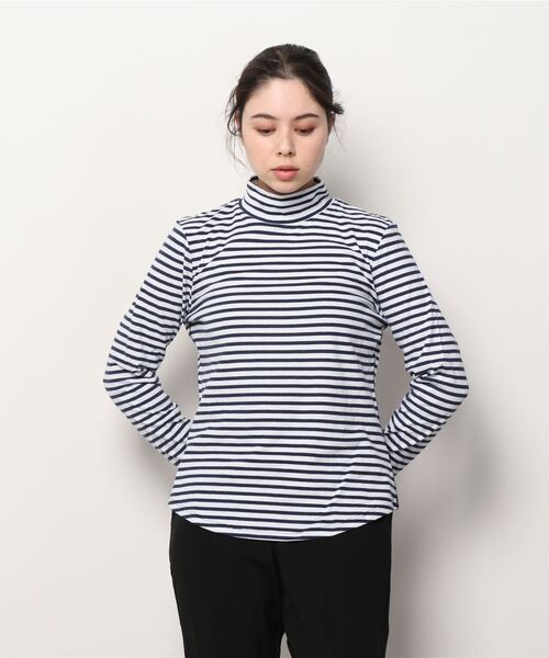 GAP（ギャップ）の「タートルネックTシャツ（Tシャツ/カットソー・レディース・ネイビー/ブルー系その他/ホワイト/ベージュ/ブラック/グレー・XS/M/S/XL/XXS/L）」の16枚目の写真