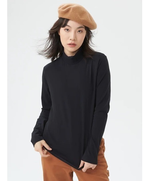 GAP（ギャップ）の「タートルネックTシャツ（Tシャツ/カットソー・レディース・ネイビー/ブルー系その他/ホワイト/ベージュ/ブラック/グレー・XS/M/S/XL/XXS/L）」の17枚目の写真