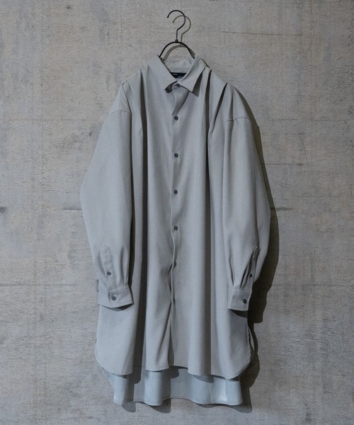 Naive magic(ナイーブマジック)の「【a】モールスキンロングシャツ(シャツ/ブラウス・メンズ・ベージュ/グレー/ブルー・MEDIUM/LARGE)」の2枚目の写真