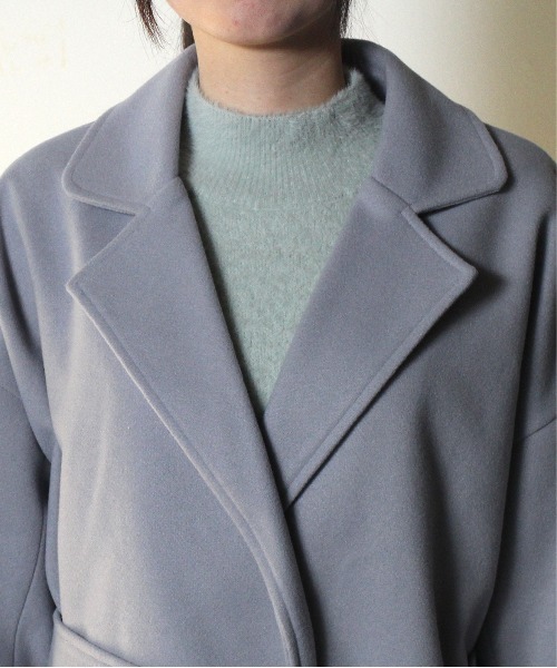 one way（ワンウェイ）の「【oneway】オーバーラップコート（ステンカラーコート・レディース・ホワイト/ブラック/ライトブルー・FREE）」の11枚目の写真