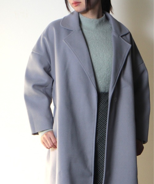 one way（ワンウェイ）の「【oneway】オーバーラップコート（ステンカラーコート・レディース・ホワイト/ブラック/ライトブルー・FREE）」の15枚目の写真