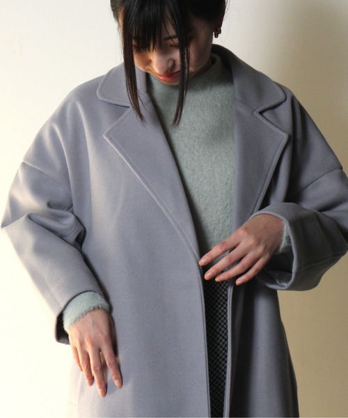 one way（ワンウェイ）の「【oneway】オーバーラップコート（ステンカラーコート・レディース・ホワイト/ブラック/ライトブルー・FREE）」の16枚目の写真