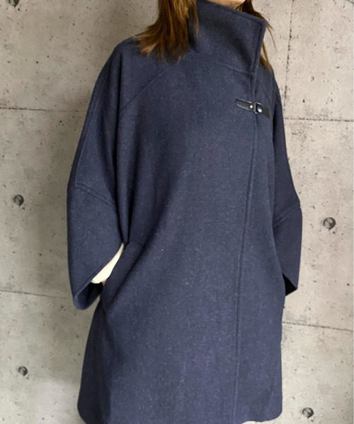 ABITOKYO（アビトーキョー）の「【ABITOKYO ORIGINAL】フェイクウールタートルポンチョコート（ポンチョ・レディース・ブラック/ベージュ/ネイビー/レッド/グリーン/モカ・FREE）」の20枚目の写真