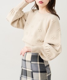 【WEB限定カラー有り】つぶつぶお花ニット