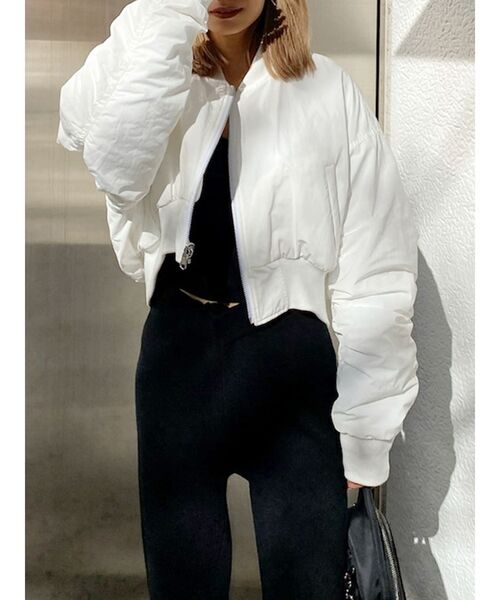 GYDA（ジェイダ）の「リバーシブルショート MA-1（MA-1・レディース・オフホワイト/グレー・FREE）」の13枚目の写真