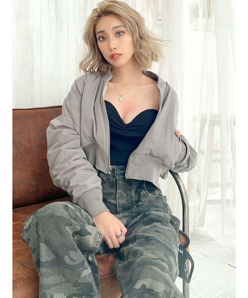 GYDA（ジェイダ）の「リバーシブルショート MA-1（MA-1・レディース・オフホワイト/グレー・FREE）」の17枚目の写真