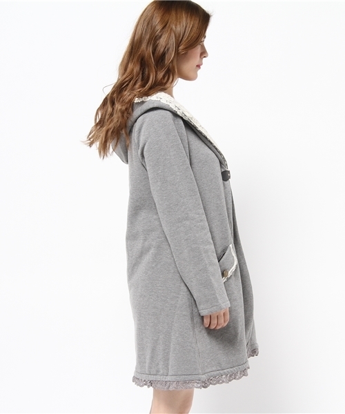 axes femme(アクシーズファム)の「ビット付き裏起毛パーカー(カーディガン/ボレロ・レディース・杢グレー/ブラック/キャメル・MEDIUM)」の5枚目の写真