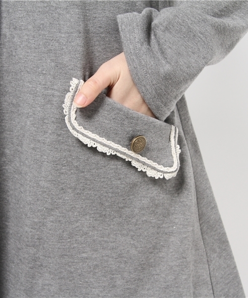 axes femme(アクシーズファム)の「ビット付き裏起毛パーカー(カーディガン/ボレロ・レディース・杢グレー/ブラック/キャメル・MEDIUM)」の12枚目の写真