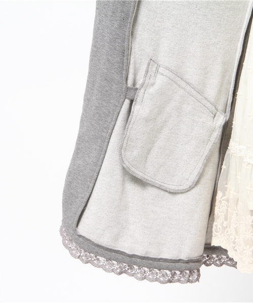 axes femme(アクシーズファム)の「ビット付き裏起毛パーカー(カーディガン/ボレロ・レディース・杢グレー/ブラック/キャメル・MEDIUM)」の15枚目の写真