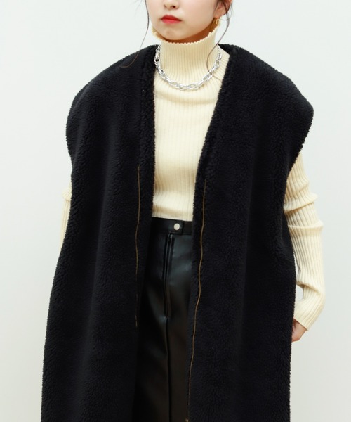 Birthday room(バースデイルーム)の「ボアロングベスト(ベスト・レディース・ブラック/ナチュラル/ブラウン・FREE)」の5枚目の写真