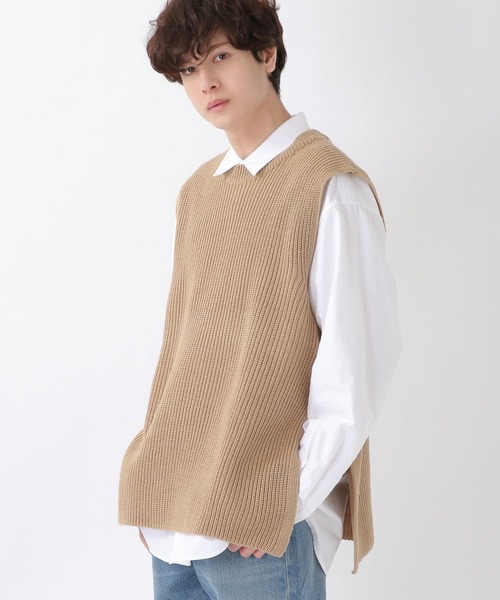 ALAND（エーランド）の「3.3Field Trip／SIDESLITニットVEST 2260994（ベスト・メンズ・ブラック/カーキ/ベージュ・FREE）」の2枚目の写真