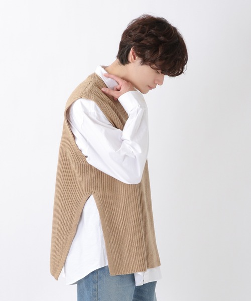 ALAND（エーランド）の「3.3Field Trip／SIDESLITニットVEST 2260994（ベスト・メンズ・ブラック/カーキ/ベージュ・FREE）」の13枚目の写真