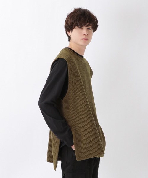 ALAND（エーランド）の「3.3Field Trip／SIDESLITニットVEST 2260994（ベスト・メンズ・ブラック/カーキ/ベージュ・FREE）」の17枚目の写真