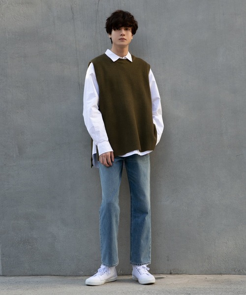 ALAND（エーランド）の「3.3Field Trip／SIDESLITニットVEST 2260994（ベスト・メンズ・ブラック/カーキ/ベージュ・FREE）」の7枚目の写真