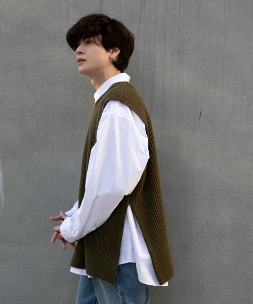 ALAND（エーランド）の「3.3Field Trip／SIDESLITニットVEST 2260994（ベスト・メンズ・ブラック/カーキ/ベージュ・FREE）」の9枚目の写真