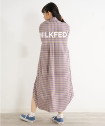 MILKFED. | STAND COLLAR PLAID DRESS(ワンピース)