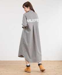 MILKFED. | STAND COLLAR PLAID DRESS(ワンピース)