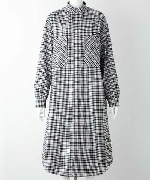 MILKFED.(ミルクフェド)の「STAND COLLAR PLAID DRESS(ワンピース・レディース・ライトブルー/ライトパープル・ONE SIZE)」の11枚目の写真