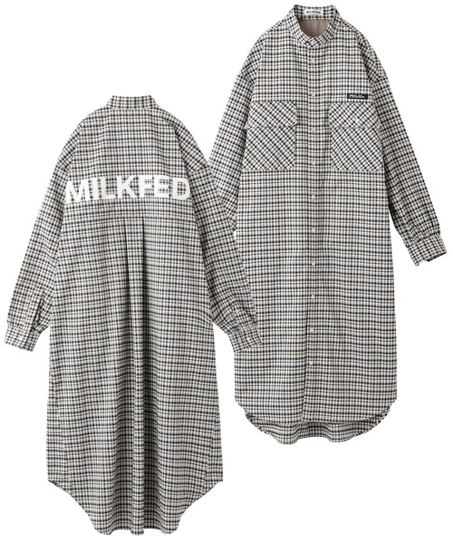 MILKFED.(ミルクフェド)の「STAND COLLAR PLAID DRESS(ワンピース・レディース・ライトブルー/ライトパープル・ONE SIZE)」の9枚目の写真
