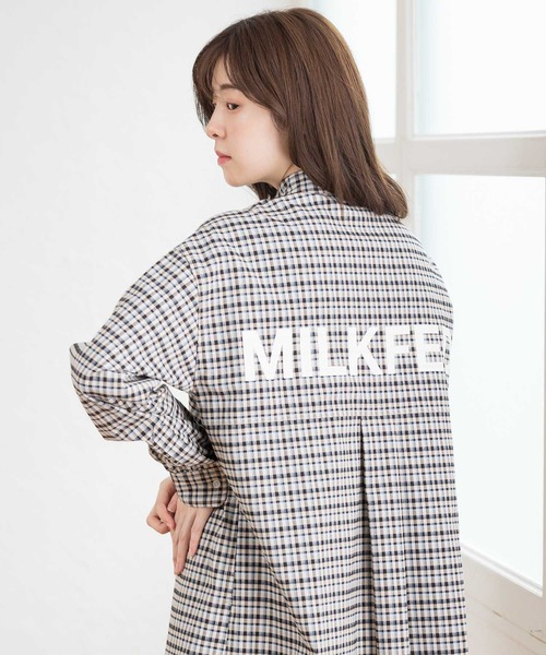 MILKFED.(ミルクフェド)の「STAND COLLAR PLAID DRESS(ワンピース・レディース・ライトブルー/ライトパープル・ONE SIZE)」の16枚目の写真