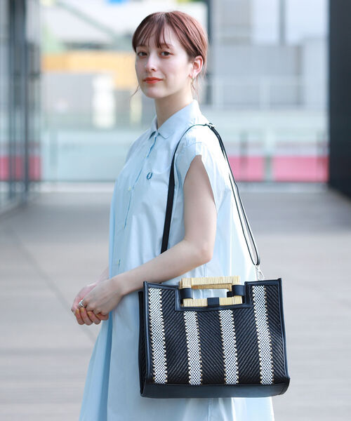 Ray BEAMS（レイビームス）の「Ray BEAMS / ラタン ハンドル バッグ（トートバッグ・レディース・ブラック/その他・ONE SIZE）」の3枚目の写真