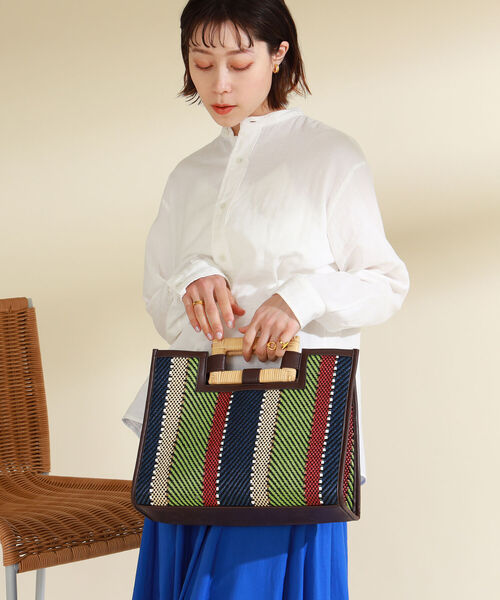 Ray BEAMS（レイビームス）の「Ray BEAMS / ラタン ハンドル バッグ（トートバッグ・レディース・ブラック/その他・ONE SIZE）」の4枚目の写真