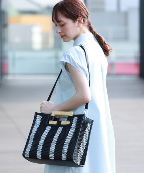 Ray BEAMS（レイビームス）の「Ray BEAMS / ラタン ハンドル バッグ（トートバッグ・レディース・ブラック/その他・ONE SIZE）」の14枚目の写真