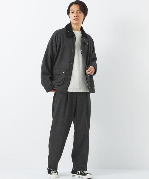 green label relaxing by 風早ゆうた（グリーンレーベルリラクシングバイカゼハヤユウタ）の「【WEB限定】＜KZ×green label relaxing＞ホームスパン 1P パンツ -セットアップ可能-（スラックス・メンズ・ブラック・S/L/M）」の5枚目の写真