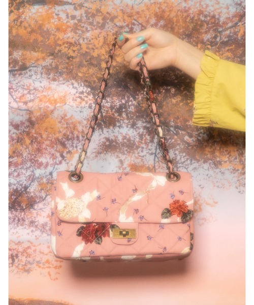 Little sunny bite（リトルサニーバイト）の「little sunny bite と pink house Flower print 2way bag（ハンドバッグ・レディース・ブラック/ブラウン/ピンク・FREE）」の3枚目の写真