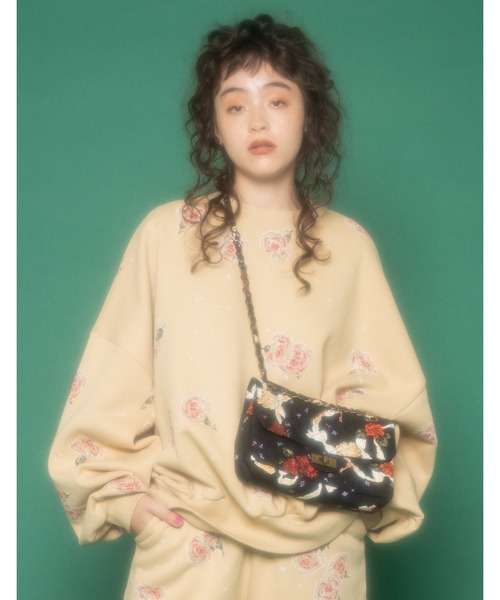 Little sunny bite（リトルサニーバイト）の「little sunny bite と pink house Flower print 2way bag（ハンドバッグ・レディース・ブラック/ブラウン/ピンク・FREE）」の16枚目の写真