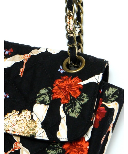 Little sunny bite（リトルサニーバイト）の「little sunny bite と pink house Flower print 2way bag（ハンドバッグ・レディース・ブラック/ブラウン/ピンク・FREE）」の5枚目の写真