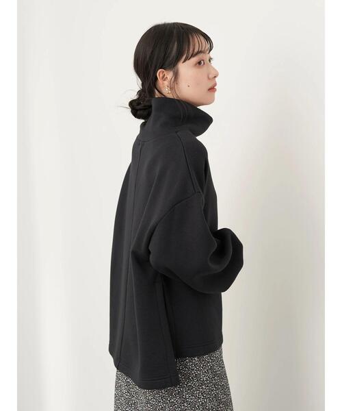earth music&ecology（アースミュージックアンドエコロジー）の「裏起毛スウェットハイネックチュニック（Tシャツ/カットソー・レディース・ブラック/ホワイト系その他2/ブラウン・FREE）」の22枚目の写真