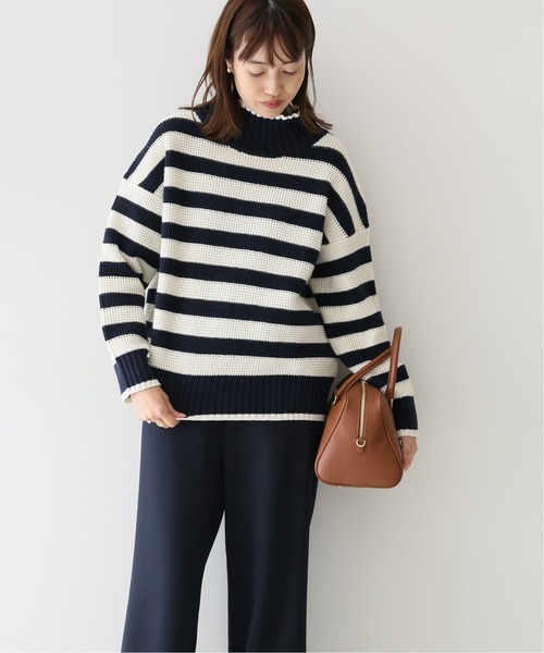SLOBE IENA（スローブイエナ）の「ワッフルボーダー/エンブロイダリープルオーバー◆（ニット/セーター・レディース・ホワイト/ネイビー/ブラック系その他・FREE）」の8枚目の写真