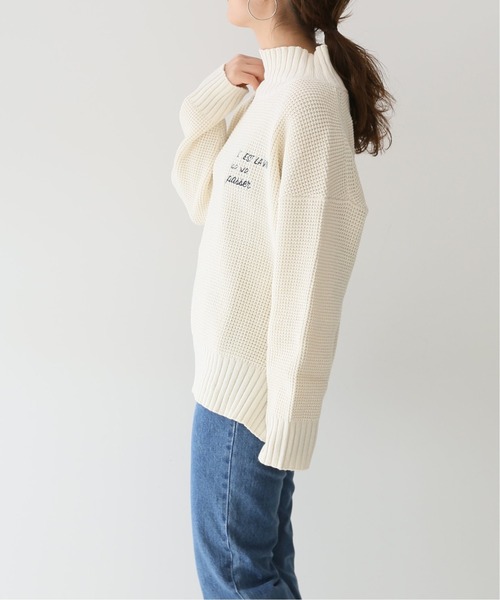 SLOBE IENA（スローブイエナ）の「ワッフルボーダー/エンブロイダリープルオーバー◆（ニット/セーター・レディース・ホワイト/ネイビー/ブラック系その他・FREE）」の18枚目の写真