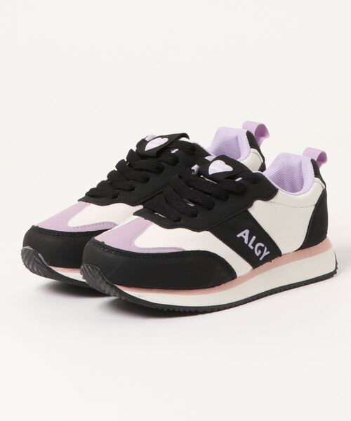 algy（アルジー）の「（ALGY） レトロ配色 ロゴスニーカー（スニーカー・キッズ・イエロー/ピンク/ブラック・21.0cm/24.0cm/22.0cm/23.0cm/20.0cm）」の6枚目の写真