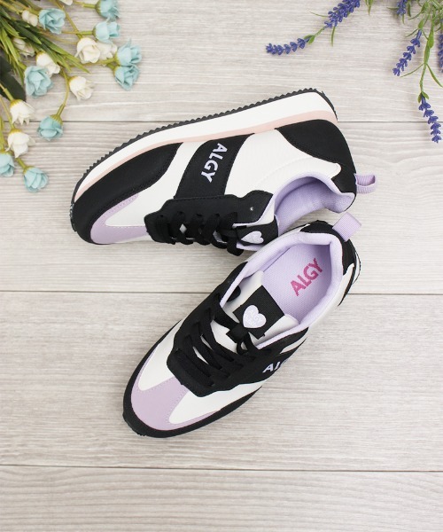 algy（アルジー）の「（ALGY） レトロ配色 ロゴスニーカー（スニーカー・キッズ・イエロー/ピンク/ブラック・21.0cm/24.0cm/22.0cm/23.0cm/20.0cm）」の10枚目の写真