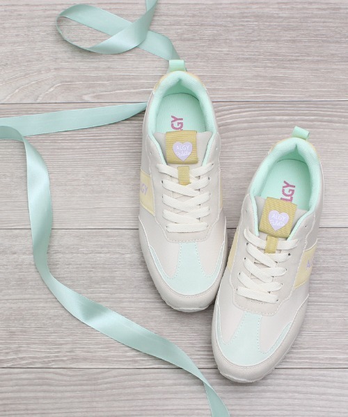 algy（アルジー）の「（ALGY） レトロ配色 ロゴスニーカー（スニーカー・キッズ・イエロー/ピンク/ブラック・21.0cm/24.0cm/22.0cm/23.0cm/20.0cm）」の11枚目の写真