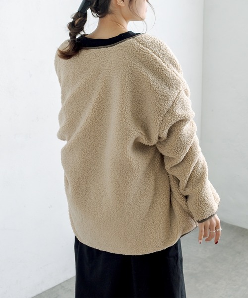 PUAL CE CIN（ピュアルセシン）の「キルト×ボアリバーシブルコート（ノーカラーコート・レディース・カーキ/ブラウン系その他/ベージュ系その他・FREE）」の20枚目の写真