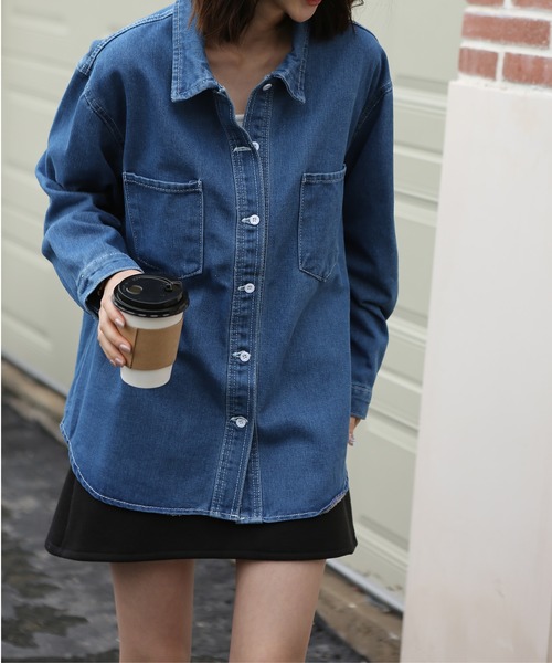 MAISON DE THERESE(メゾン ド テレーズ)の「デニムシャツ(シャツ/ブラウス・レディース・インディゴブルー・MEDIUM/LARGE)」の3枚目の写真