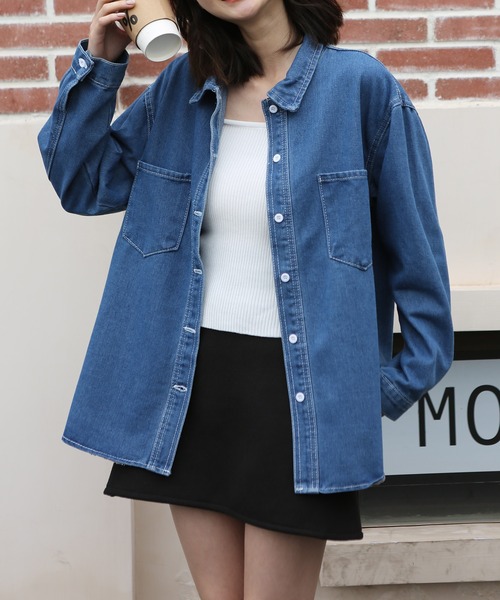 MAISON DE THERESE(メゾン ド テレーズ)の「デニムシャツ(シャツ/ブラウス・レディース・インディゴブルー・MEDIUM/LARGE)」の5枚目の写真