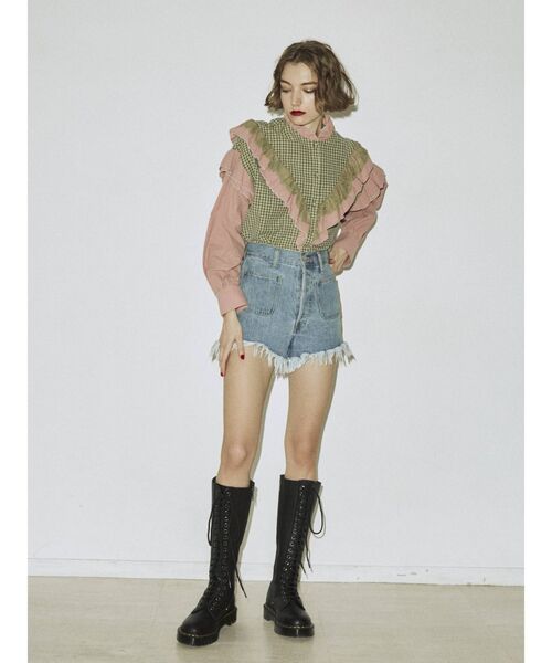 jouetie（ジュエティ）の「フリルレースシャツ（シャツ/ブラウス・レディース・ブラック/レッド/グリーン/その他1・MEDIUM）」の5枚目の写真