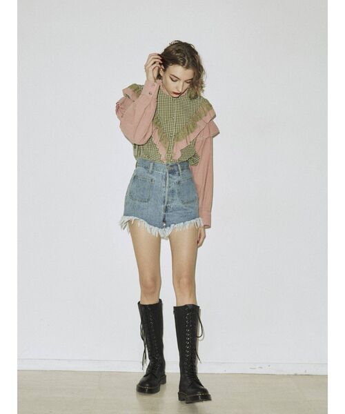 jouetie（ジュエティ）の「フリルレースシャツ（シャツ/ブラウス・レディース・ブラック/レッド/グリーン/その他1・MEDIUM）」の6枚目の写真