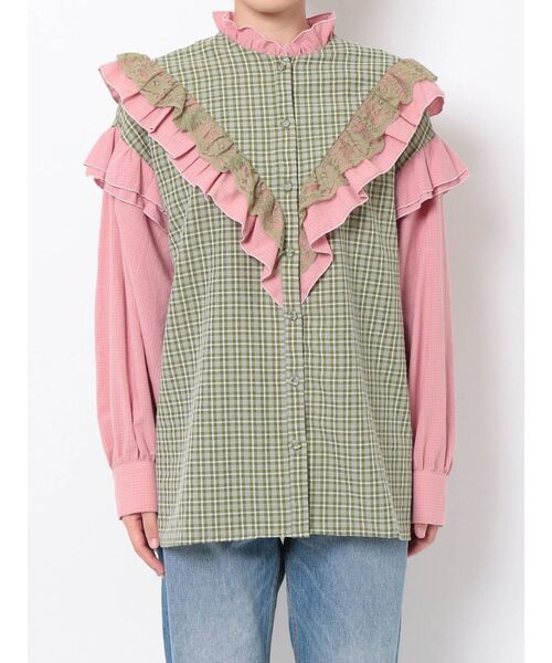 jouetie（ジュエティ）の「フリルレースシャツ（シャツ/ブラウス・レディース・ブラック/レッド/グリーン/その他1・MEDIUM）」の7枚目の写真