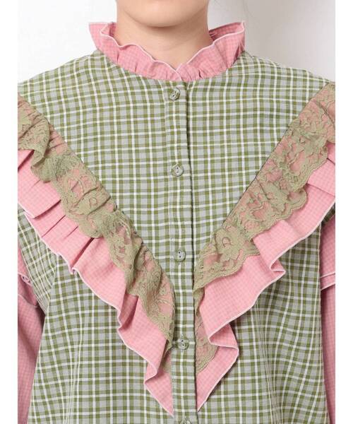 jouetie（ジュエティ）の「フリルレースシャツ（シャツ/ブラウス・レディース・ブラック/レッド/グリーン/その他1・MEDIUM）」の10枚目の写真