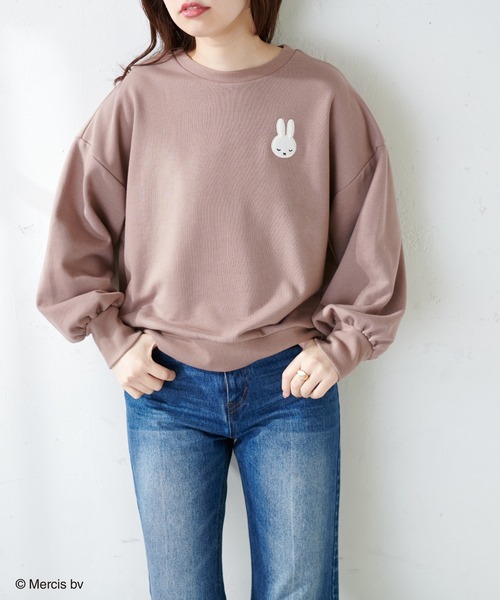 natural couture（ナチュラルクチュール）の「【ミッフィーコラボ】ふわもこフェイススウェット（パーカー・レディース・チャコールグレー/オフホワイト/モカ・FREE）」の15枚目の写真