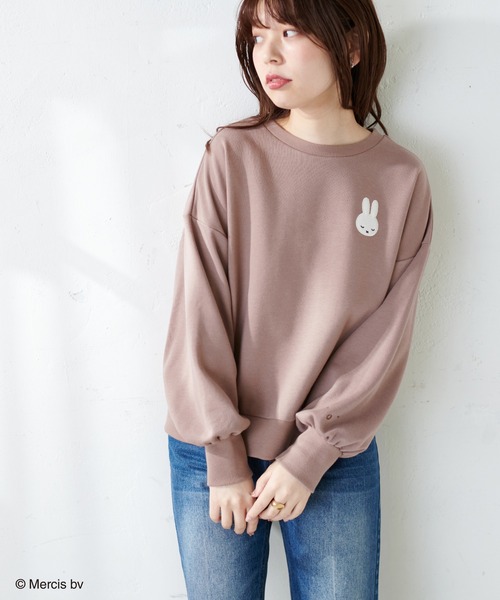 natural couture（ナチュラルクチュール）の「【ミッフィーコラボ】ふわもこフェイススウェット（パーカー・レディース・チャコールグレー/オフホワイト/モカ・FREE）」の16枚目の写真