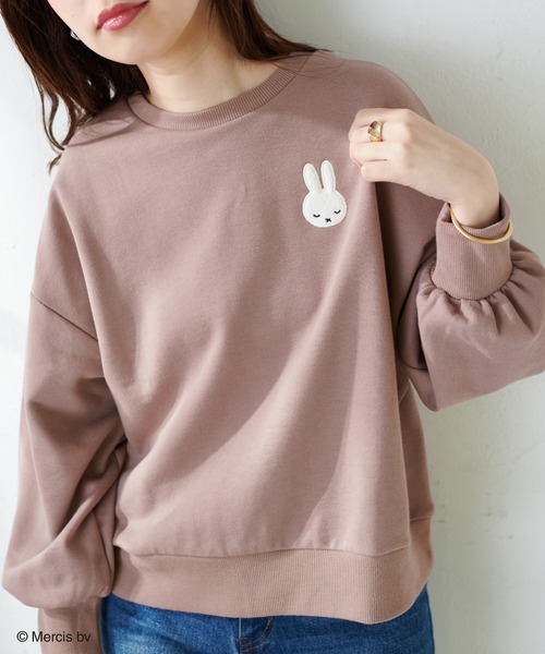 natural couture（ナチュラルクチュール）の「【ミッフィーコラボ】ふわもこフェイススウェット（パーカー・レディース・チャコールグレー/オフホワイト/モカ・FREE）」の14枚目の写真