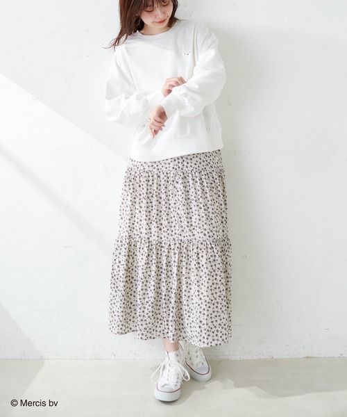 natural couture（ナチュラルクチュール）の「【ミッフィーコラボ】ふわもこフェイススウェット（パーカー・レディース・チャコールグレー/オフホワイト/モカ・FREE）」の6枚目の写真